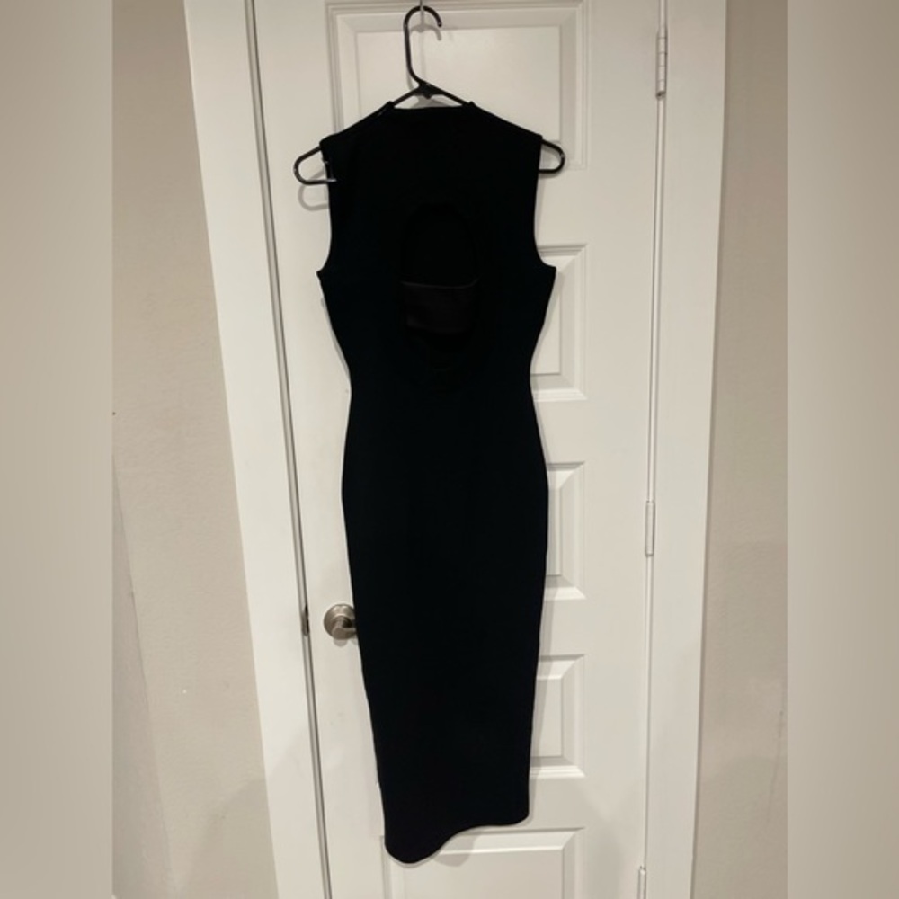 Solace London sleeveless heavy knit back cut out maxi bodycon dress